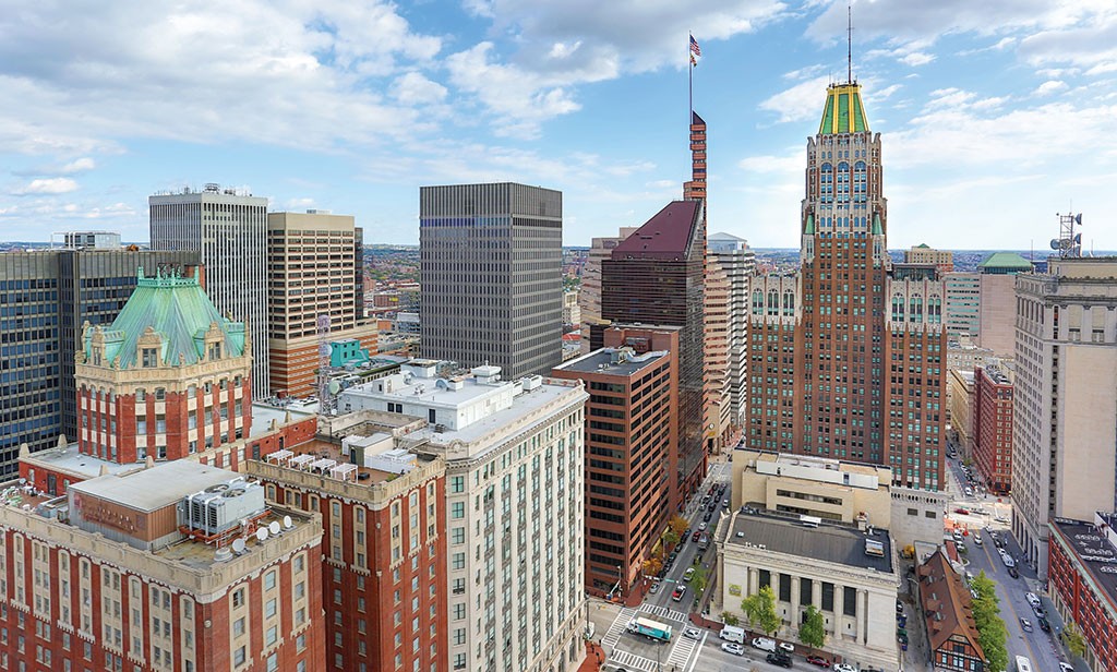 2Hopkins Apartments skyline view from windows - Baltimore, MD